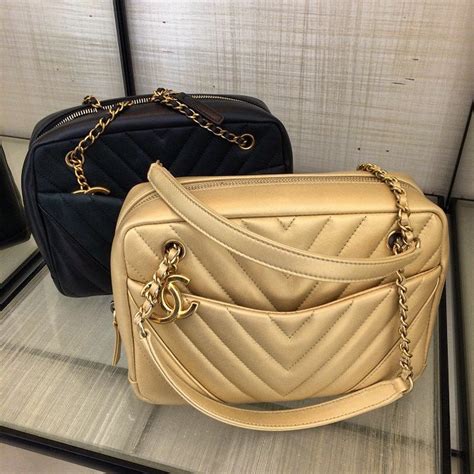 chanel chevron camera bag